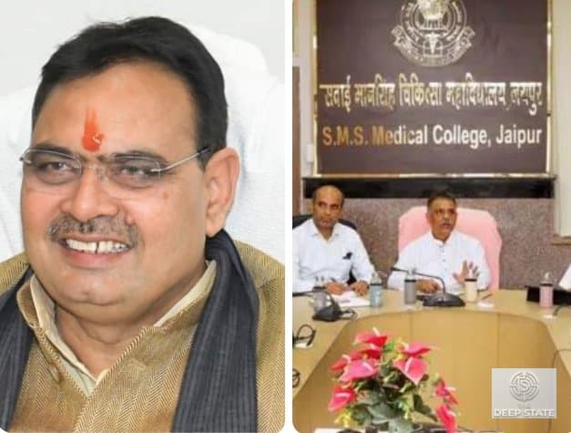 Rajasthan Health Minister Gajendra Singh Khinvsar chairs a high-level review meeting in Jaipur after a series of maternal deaths across government hospitals.