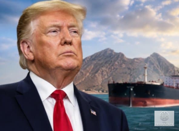 President Donald Trump announces the U.S. position on securing international shipping routes.