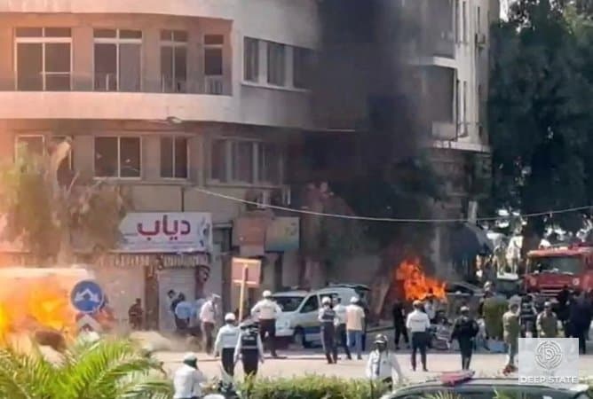 Serial Blasts Rock Damascus Near Hotel Hosting French President Macron During Syria Visit