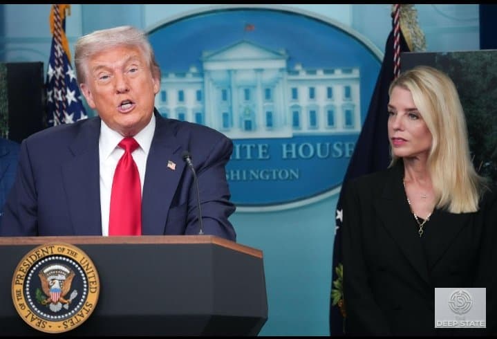 President Donald Trump speaks at the White House while defending the continued blockade on Iran, saying pressure will remain until a final agreement is signed.